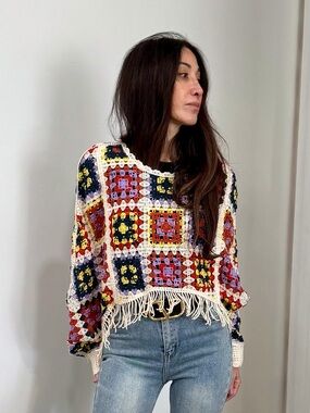 ShopEvelynne Multicolor Crochet Sweater